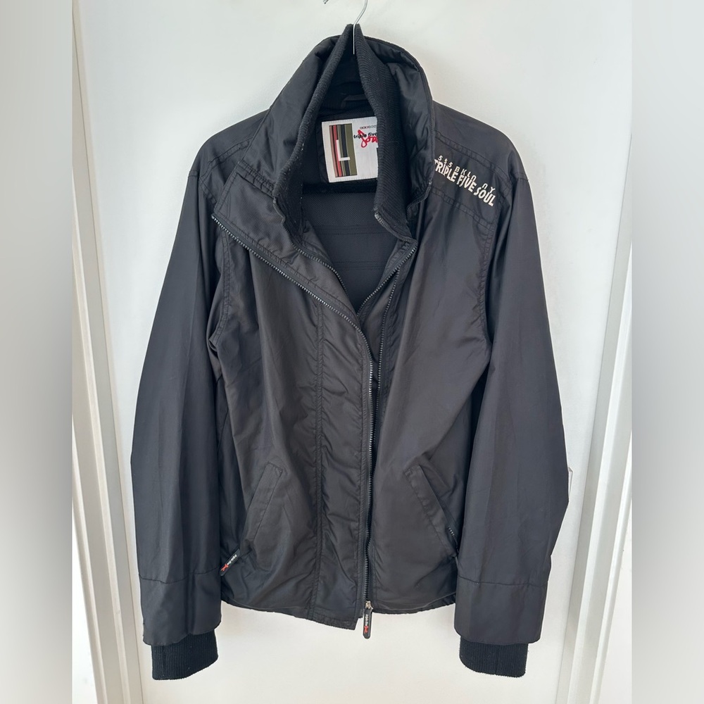 Triple Five Soul Black Windbreaker Jacket Men’s Size L Streetwear Lightweight